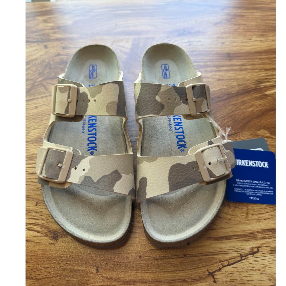 Birkenstock Tan Gray Desert Camo Arizona Limited Edition Sandals Sz US 5